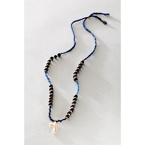 Free People Jewelry - NWOT! Free People X Ariana Ost,Easy Does It Cross Strand Necklace,Blue, MSRP $48